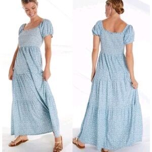 Anthropologie Daily Practice Tiered Maxi Dress Boho Bohemian Beach‎ Women's M P